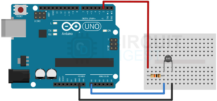 Arduino Thermistor Circuit Diagram