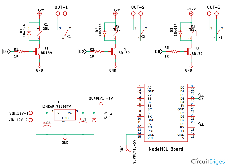 Alexa Controlled Rocket Launcher Circuit Diagram