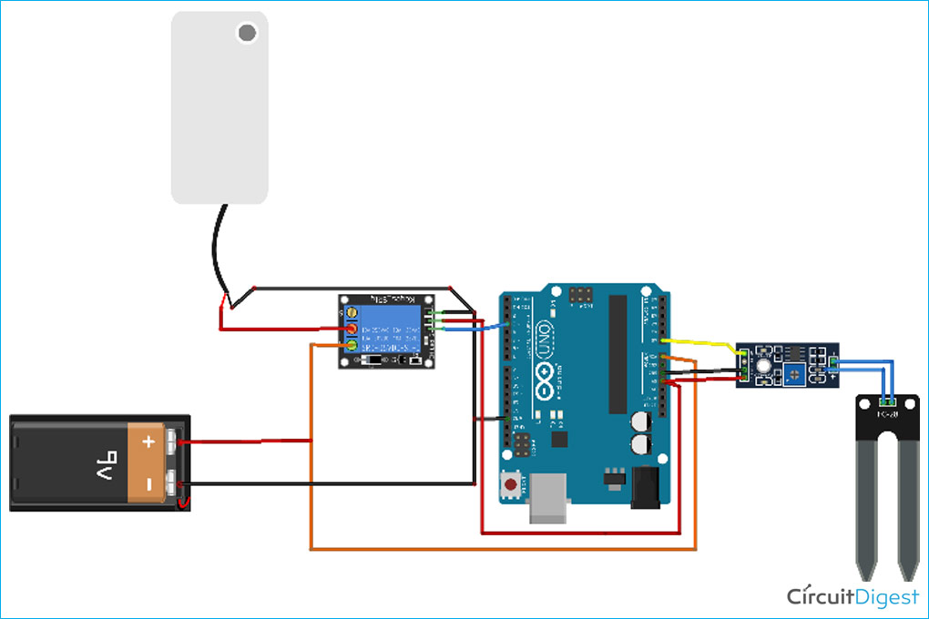 Arduino Automatic Irrigation System Circuit Diagram