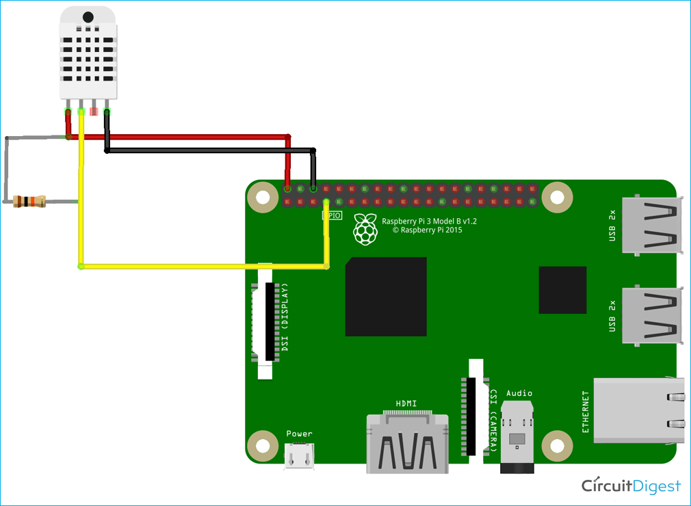 Azure IoT with Raspberry PI Hardware Schematic