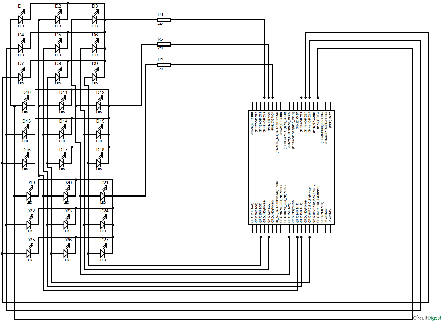 Controlling-3x3x3-LED-Cube-with-Raspberry-pi-circuit