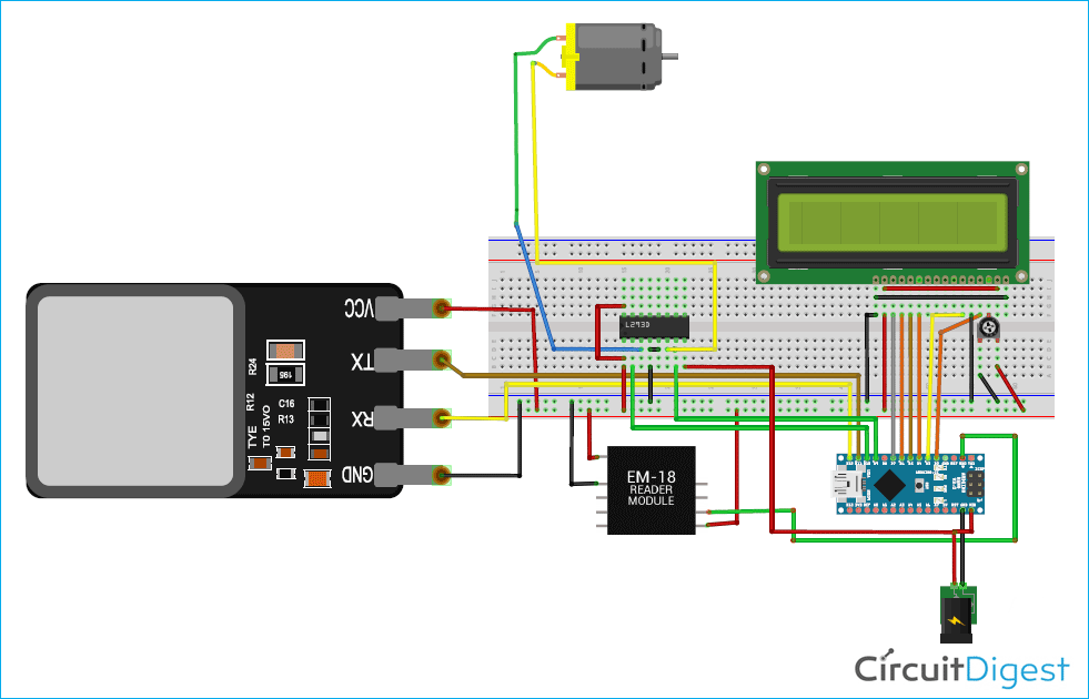 Fingerprint based Ignition System Circuit Diagram