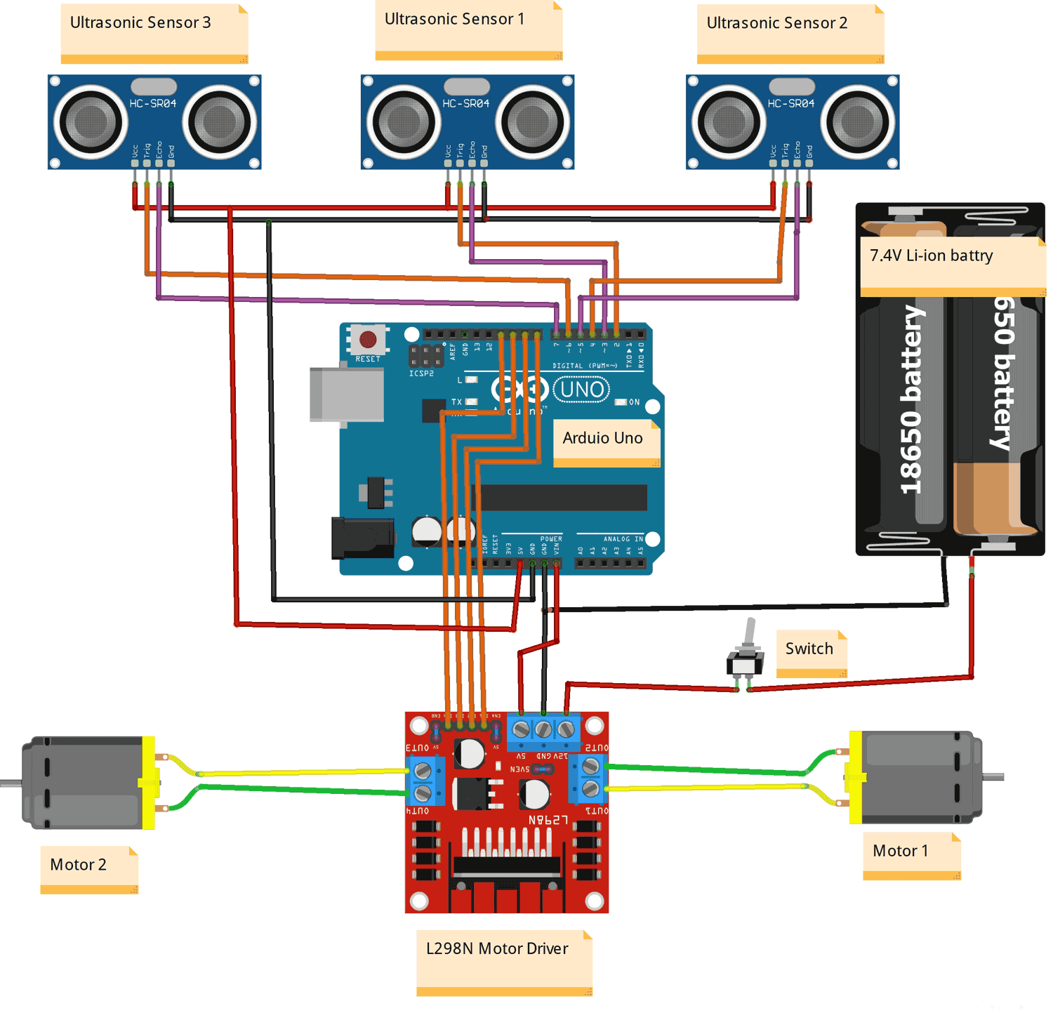 Arduino Human Following Robot Circuit Diagram