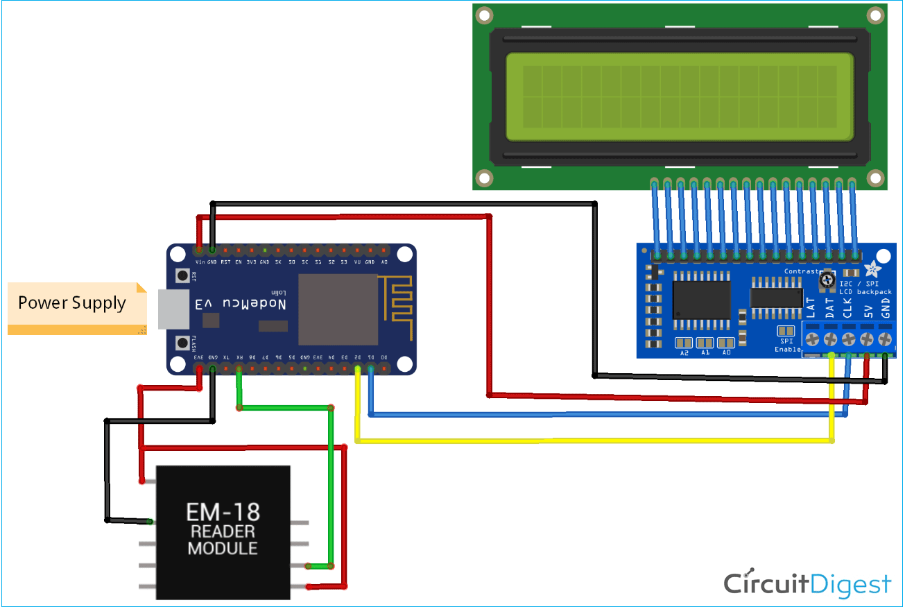 RFID Based Event Management System Circuit Diagram