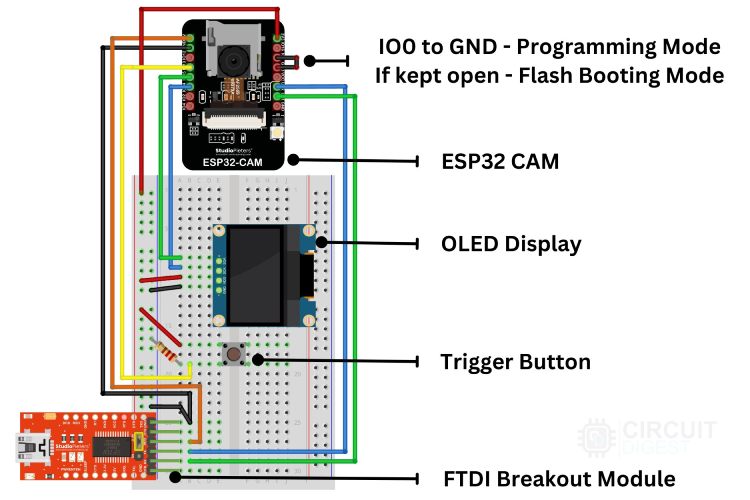 Circuit Diagram of QR code Scanner Using ESP32 CAM