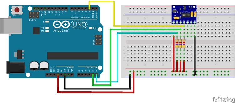 Arduino MAX30102 Sensor Circuit Diagram