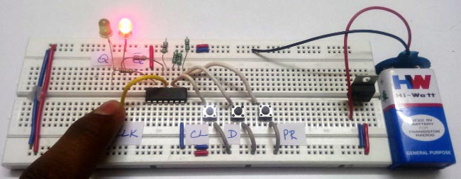 D-flip-flop working state CL-1,D-0