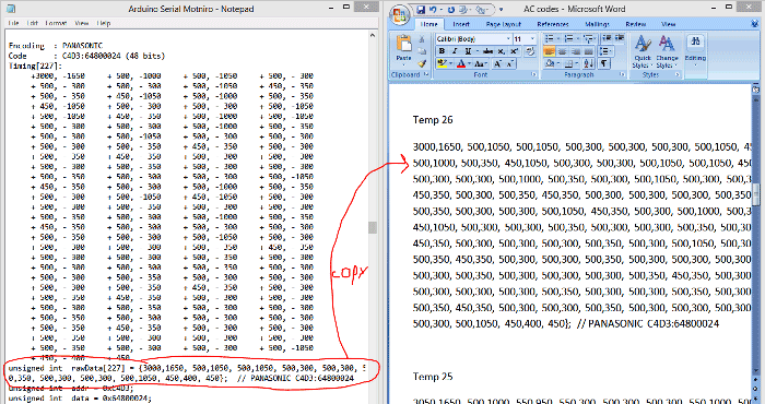 Decoding IR signals of AC remote control