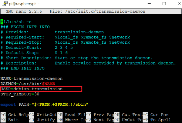 Raspberry-pi-torrent-box-using-transmission-change-user