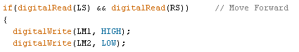 Code for arduino line follower