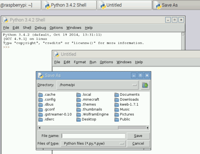 raspberry pi save python program