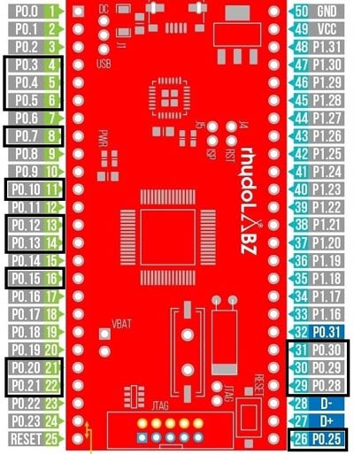 ARM7 LPC2148 Pinout