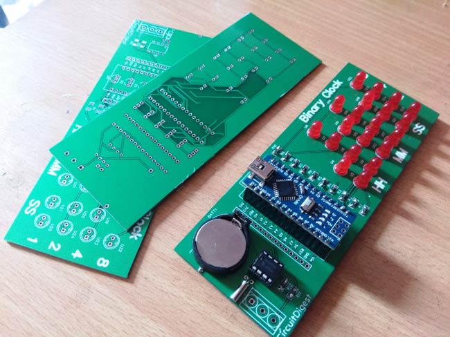 Binary Clock Printed PCB