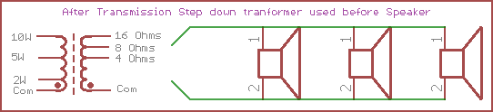 Circuit for Step down after transmission 100V Line Audio Drive Transformer