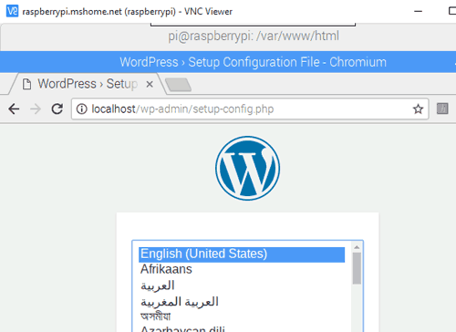 Configuring Wordpress on Pi