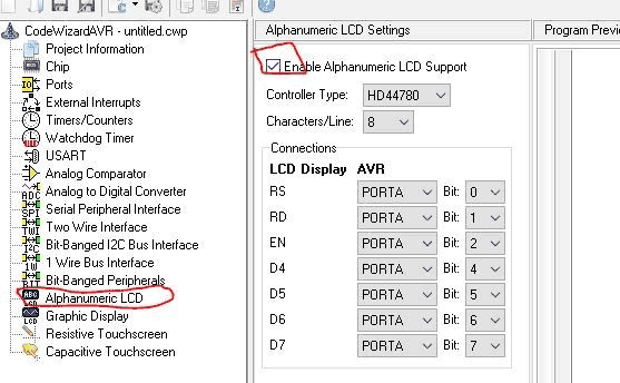 Enable Alphanumeric LCD support