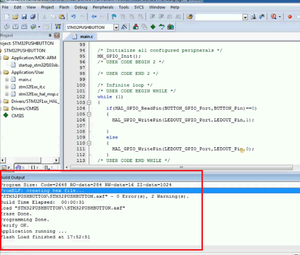 Flashing STM32F103C8 using KeiluVision