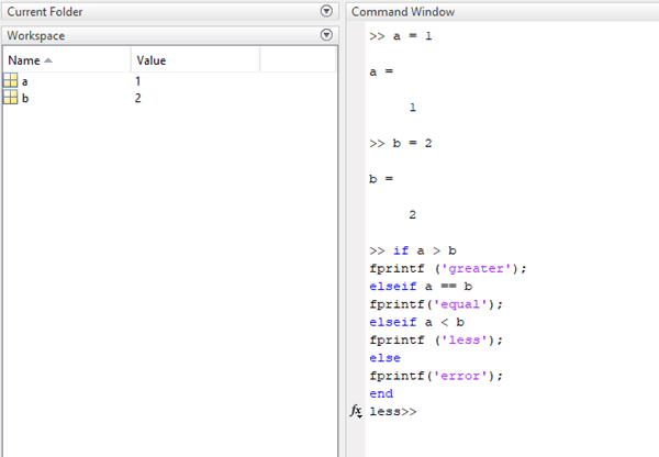 If Statement MATLAB