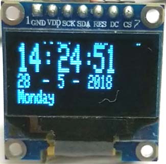 Monochrome 7-pin SSD1306 0.96 OLED display