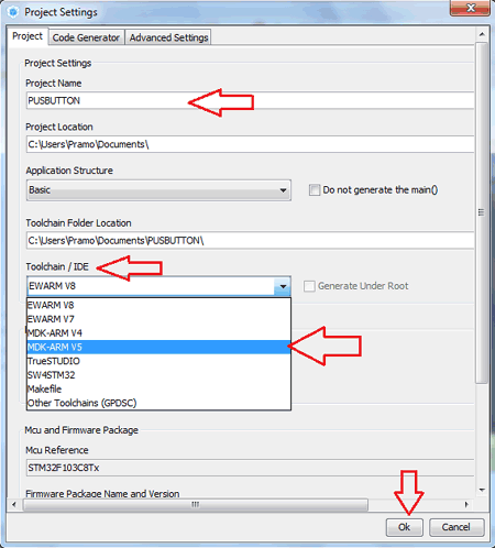 Select MDK-ARMv5 as IDE in Keiluvision