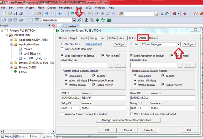 Select ST-Link Debugger