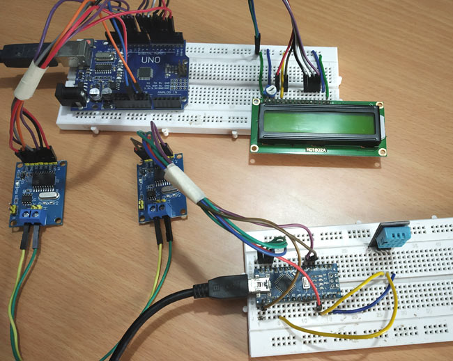 Circuit Hardware for Interfacing MCP2515 CAN BUS Module with Arduino