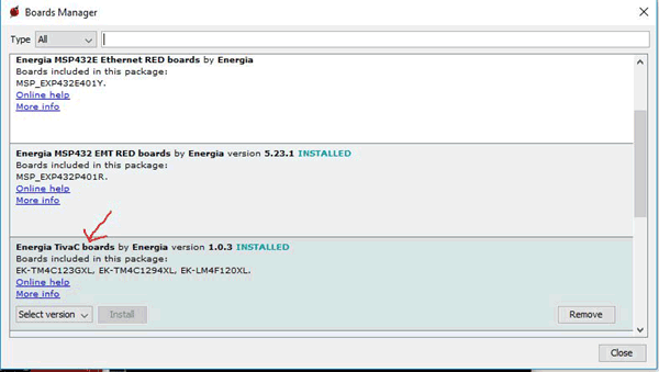 Install TivaBoard Library in Energia IDE