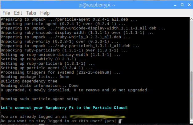 Install the Particle Agent in Pi