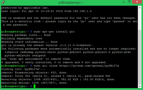 Installing git in Pi for Lora