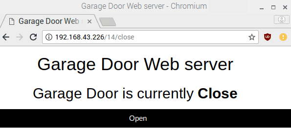 IoT Smart Garage Door Opener Webserver using Raspberry Pi