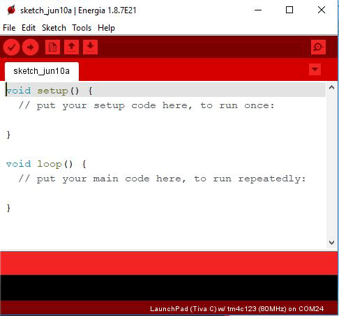 Launching the Energia IDE to Program TIVA Launchpad