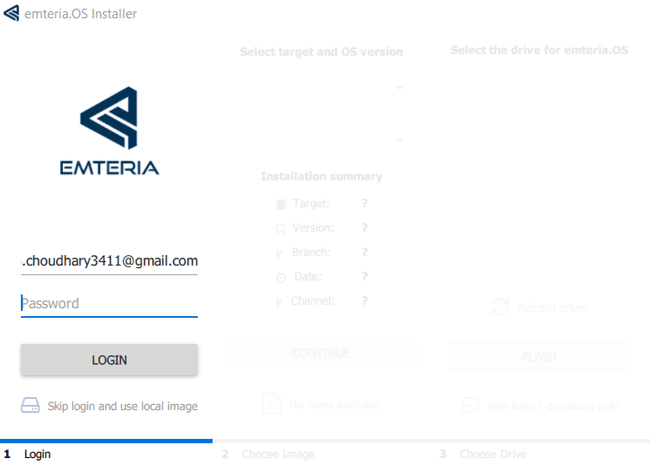 Login to Emteria OS Android on a Raspberry Pi 3