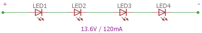 Schematic of LED in series