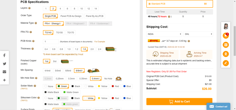 Order Placing on ALLPCB