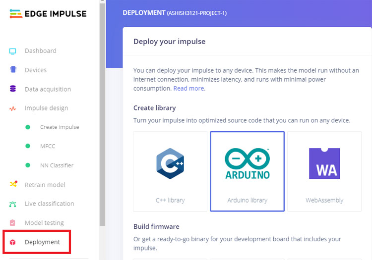 Edge Impulse Deployment