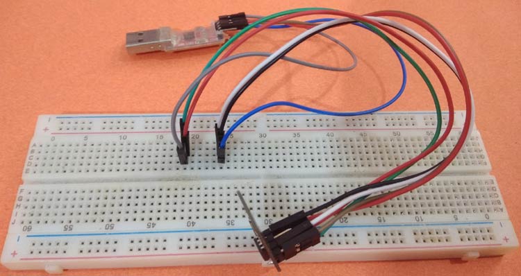 ESP-01 module with CP2102 USB-TTL converter module Circuit Connection