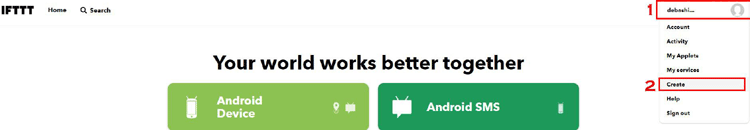 Create IFTTT Applet