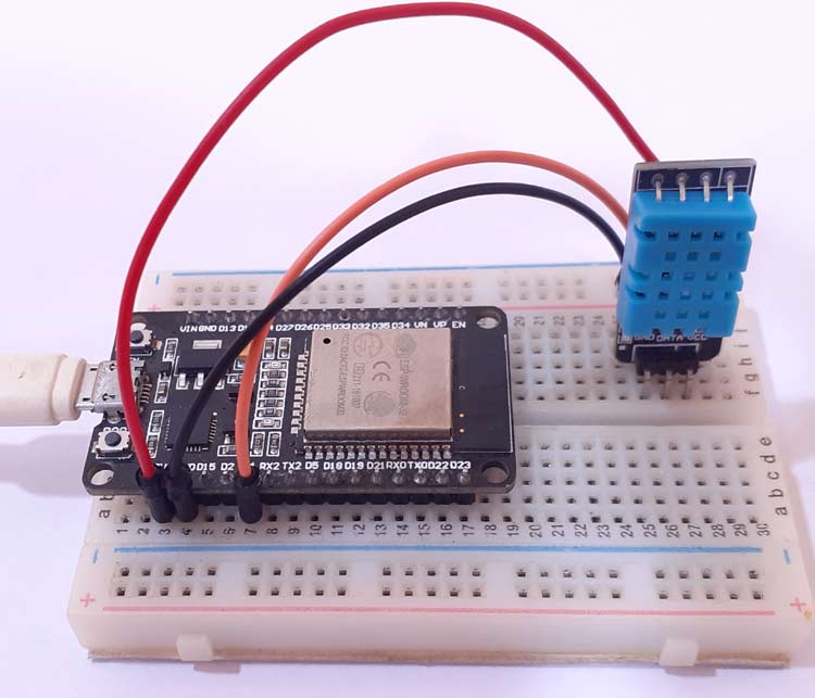 IoT based Temperature and Humidity measurement using ESP32 and DHT11 Sensor