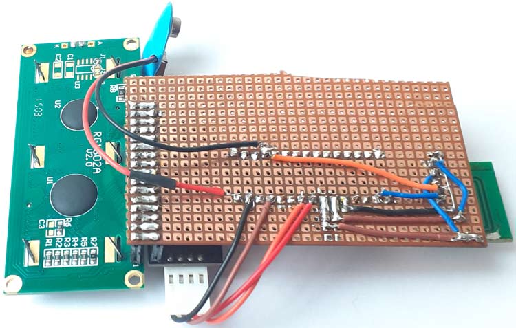 Pedometer using Arduino on Perfboard