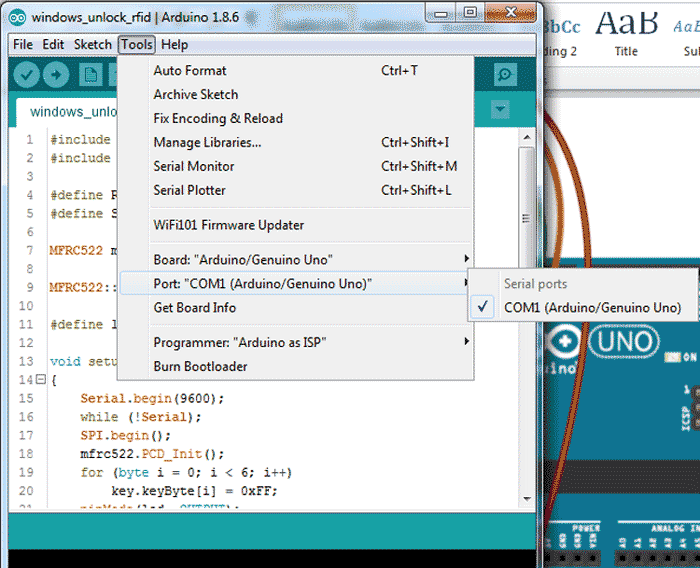 Setting up the RFID Unlock System