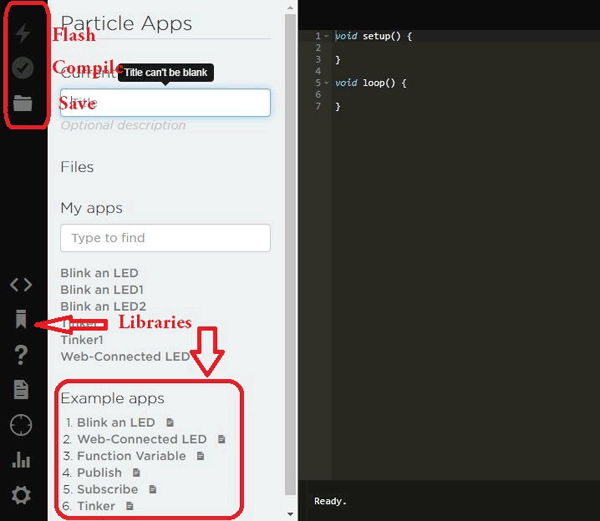 Particle Argon using Web IDE