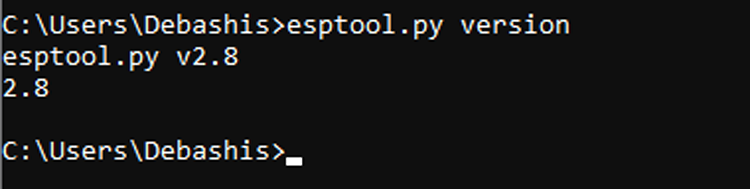 esptool.py Version Command