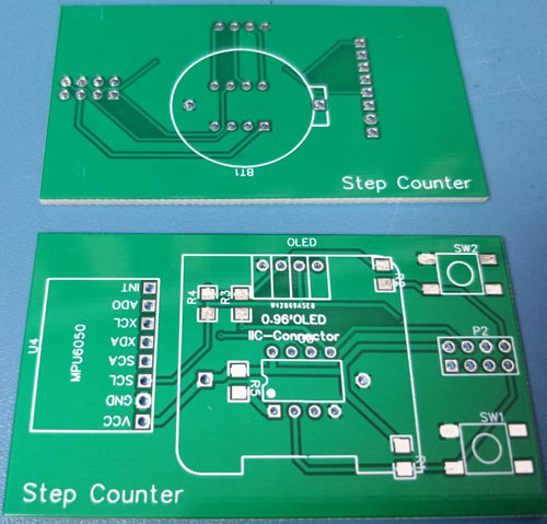 Attiny85 Step Counter PCB