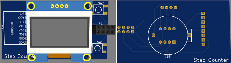 Attiny85 Step Counter PCB