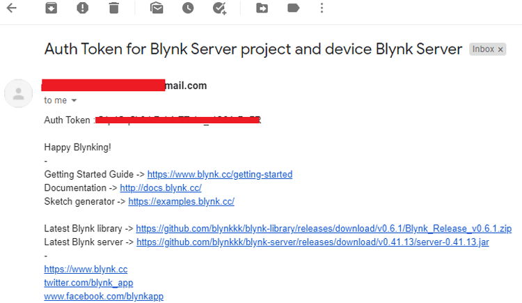 Blynk Auth Token