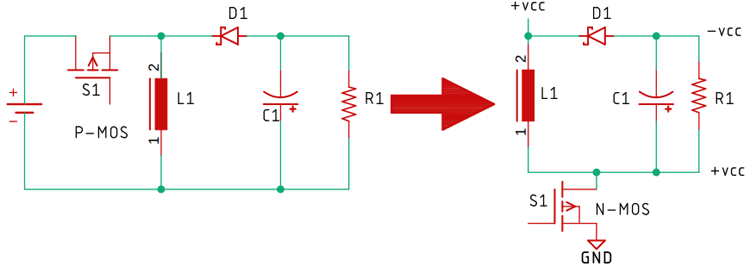 Inverting Buck Boost Converter Schematic