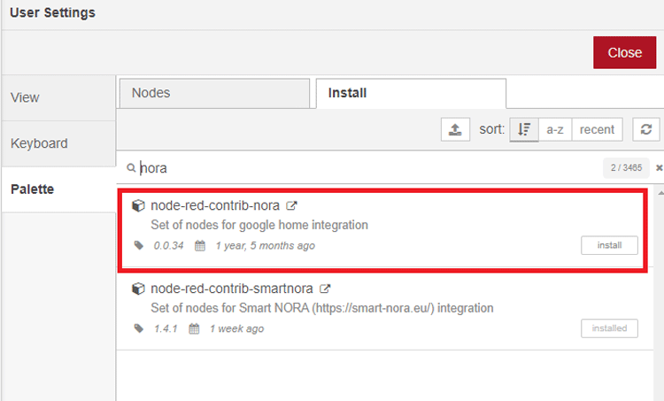 Install node-red-contrib-smartnora