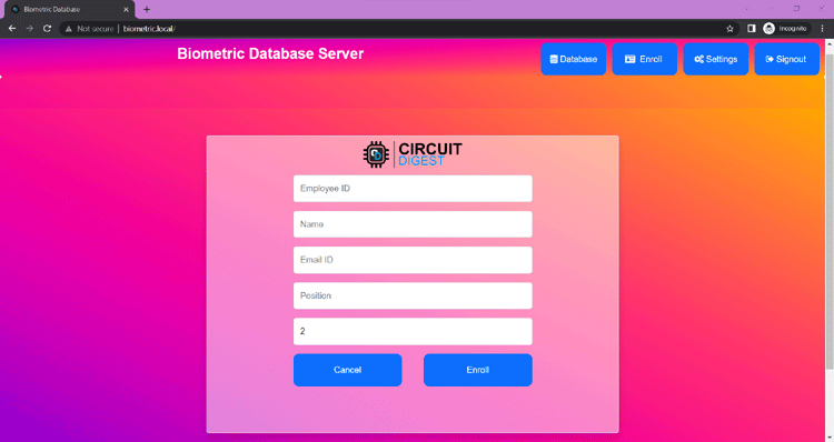 Biometric Attendance System Database