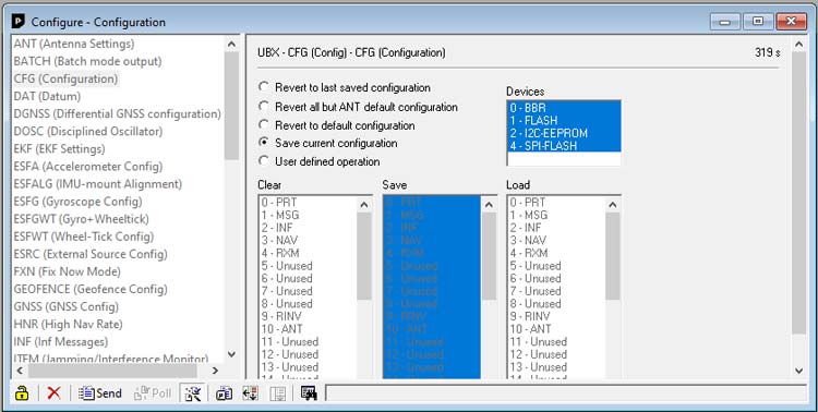 CFG option on U-center