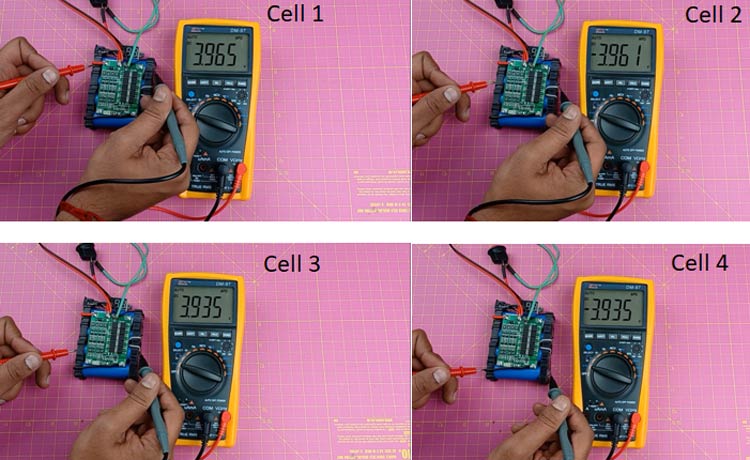 Cells Different Potential at Charged Battery